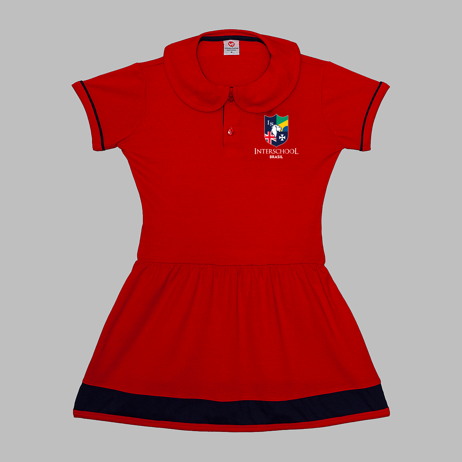 Interschool Vestido polo piquet vermelho Ed. Inf. e Fund. I
