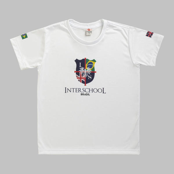 Interschool Camiseta dry branco Educação Infantil